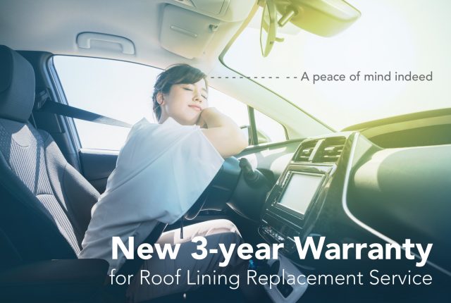 3-YEAR WARRANTY FOR CAR ROOF LINING NOW