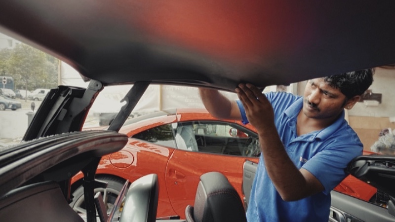 Car convertible headliner repair
